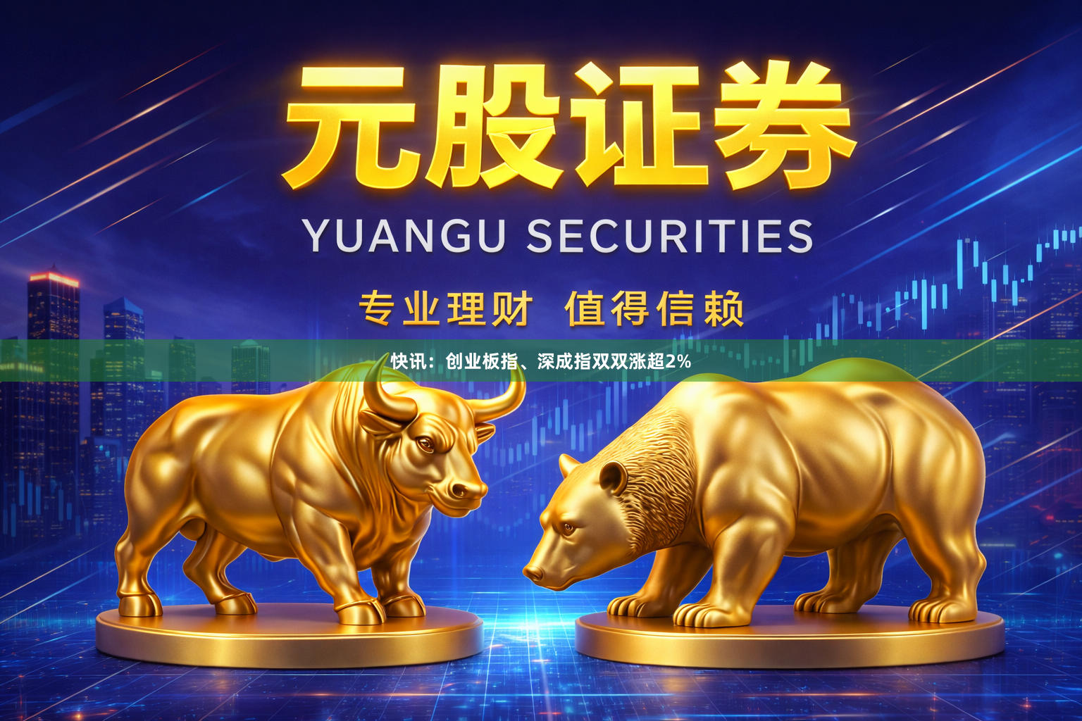 快讯：创业板指、深成指双双涨超2%
